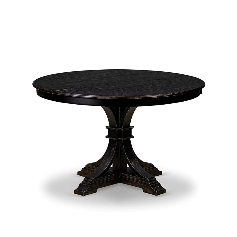 East West Furniture Ferris Modern Dining Table in Black Finish