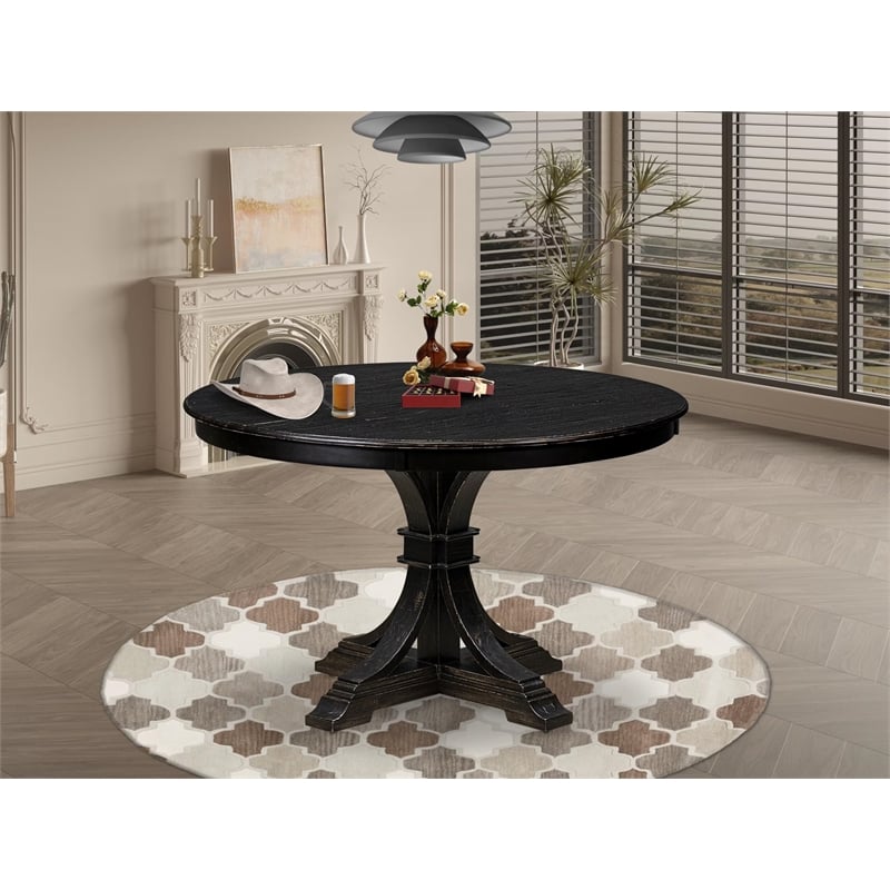East West Furniture Ferris Modern Dining Table in Black Finish