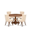 East West Furniture Irving 5-Piece Modern Dining Set in Walnut Finish