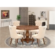 East West Furniture Irving 5-Piece Modern Dining Set in Walnut Finish