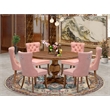 East West Furniture Irving 7-Piece Modern Dining Table Set in Walnut Finish