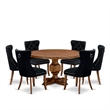 East West Furniture Irving 7-Piece Kitchen Dining Set in Walnut Finish