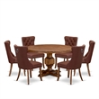 East West Furniture Irving 7-Piece Kitchen Table Set in Walnut Finish