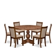 East West Furniture Irving 7-Piece Modern Dining Table Set in Walnut Finish