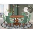 East West Furniture Irving 7-Piece Mid Century Modern Dining Set in Walnut
