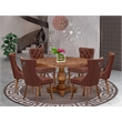 East West Furniture Irving 7-Piece Dining Table Set in Walnut Finish
