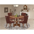 East West Furniture Irving 5-Piece Dining Room Set in Walnut Finish
