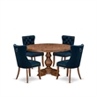 East West Furniture Irving 5-Piece Modern Dining Set in Walnut Finish