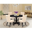 East West Furniture Irving 5-Piece Dining Table Set in Black Finish