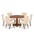 East West Furniture Irving 7-Piece Kitchen Table Set in Walnut Finish