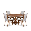 East West Furniture Irving 5-Piece Modern Dining Set in Walnut Finish