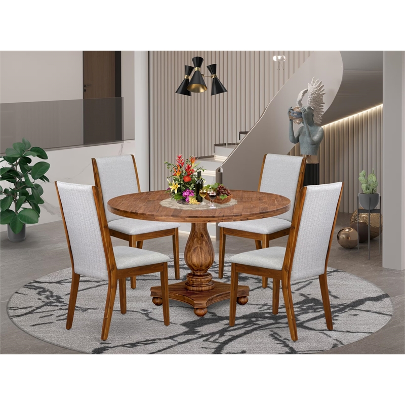 East West Furniture Irving 5-Piece Modern Dining Set in Walnut Finish