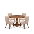 East West Furniture Irving 5-Piece Kitchen Dining Set in Walnut Finish