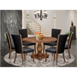 East West Furniture Irving 7 Piece Round Dining Table Set in Walnut Finish