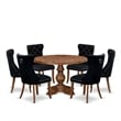 East West Furniture Irving 7-Piece Modern Dining Table Set in Walnut Finish