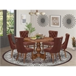 East West Furniture Irving 7-Piece Mid Century Dining Set in Walnut Finish