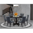 East West Furniture Irving 7-Piece Kitchen Table Set in Black Finish