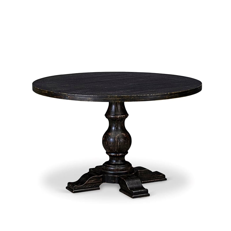 East West Furniture Irving 7-Piece Kitchen Table Set in Black Finish