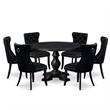 East West Furniture Irving 7-Piece Kitchen Table Set in Black Finish