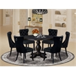 East West Furniture Irving 7-Piece Kitchen Table Set in Black Finish