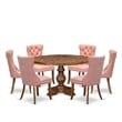 East West Furniture Irving 7-Piece Modern Dining Table Set in Walnut Finish
