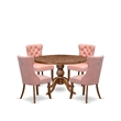 East West Furniture Irving 5-Piece Mid Century Modern Dining Set in Walnut