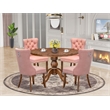 East West Furniture Irving 5-Piece Mid Century Modern Dining Set in Walnut