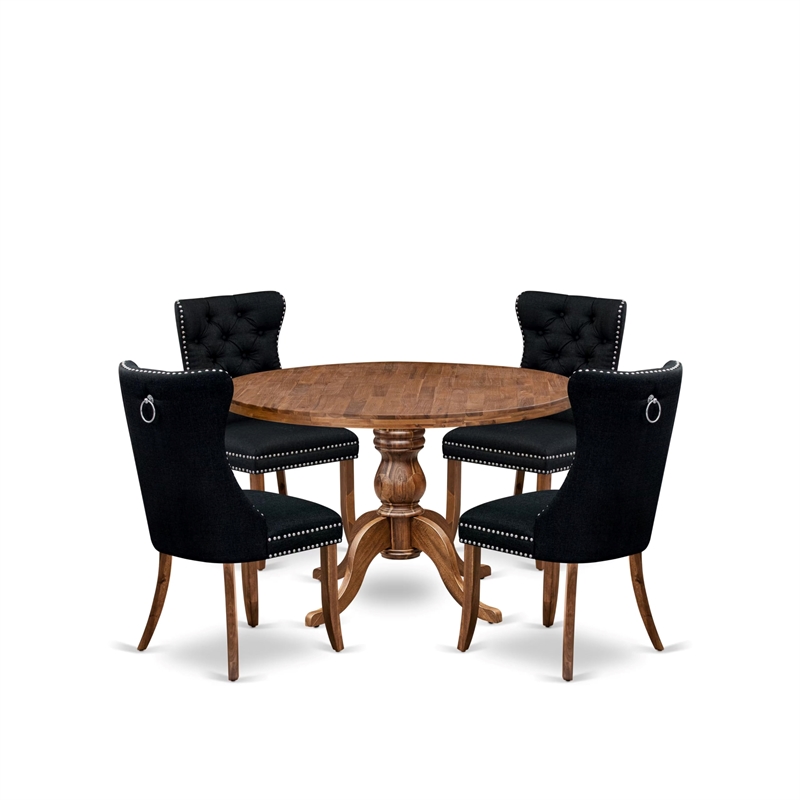 East West Furniture Irving 5-Piece Dining Room Set in Walnut Finish
