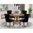 East West Furniture Irving 5-Piece Dining Room Set in Walnut Finish