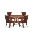 East West Furniture Irving 5-Piece Mid Century Modern Dining Set in Walnut
