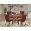 East West Furniture Irving 5-Piece Mid Century Modern Dining Set in Walnut