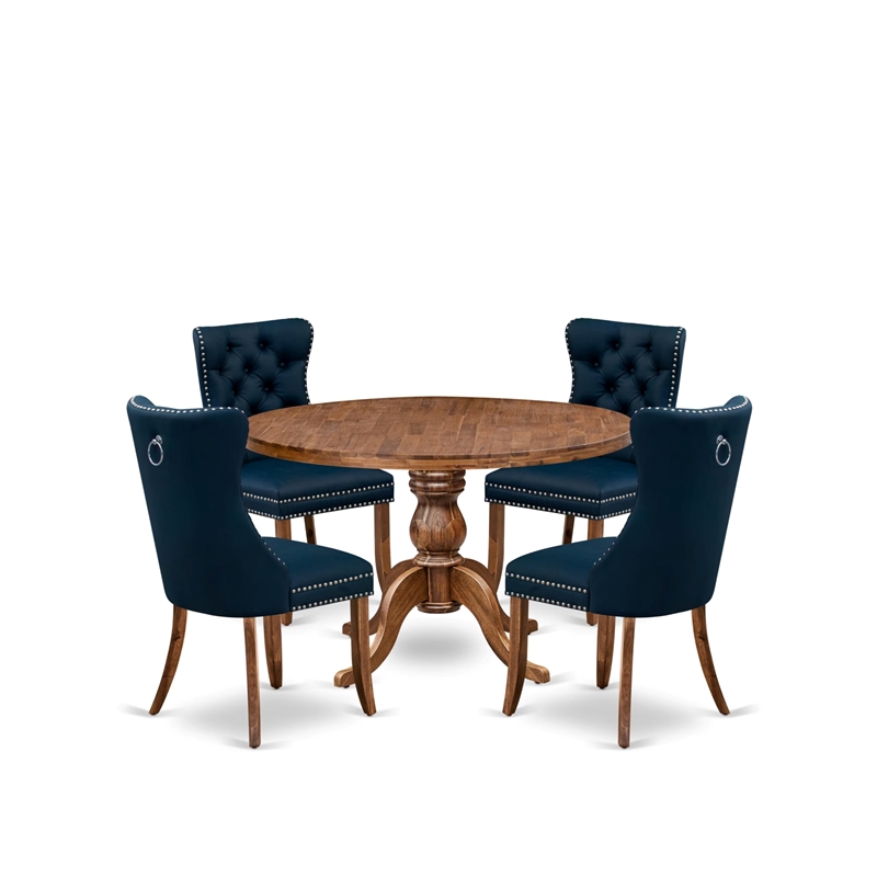 East West Furniture Irving 5-Piece Mid Centuruy Kitchen Set in Walnut Finish