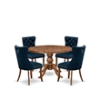 East West Furniture Irving 5-Piece Mid Centuruy Kitchen Set in Walnut Finish