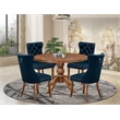 East West Furniture Irving 5-Piece Mid Centuruy Kitchen Set in Walnut Finish