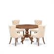 East West Furniture Irving 5-Piece Kitchen Dining Set in Walnut Finish