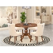 East West Furniture Irving 5-Piece Kitchen Dining Set in Walnut Finish