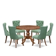 East West Furniture Irving 7-Piece Modern Dining Table Set in Walnut Finish