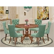 East West Furniture Irving 7-Piece Modern Dining Table Set in Walnut Finish