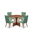 East West Furniture Irving 5-Piece Dining Table Set in Walnut Finish