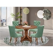 East West Furniture Irving 5-Piece Dining Table Set in Walnut Finish