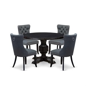 East West Furniture Irving 5-Piece Modern Dining Set in Black Finish