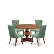 East West Furniture Irving 5-Piece Mid Century Dining Set in Walnut Finish