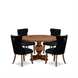 East West Furniture Irving 5-Piece Dining Table Set in Walnut Finish