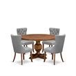East West Furniture Irving 5-Piece Kitchen Dining Set in Walnut Finish
