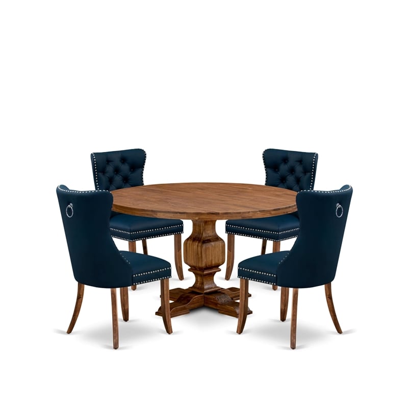 East West Furniture Irving 5-Piece Modern Dining Set in Walnut Finish