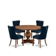 East West Furniture Irving 5-Piece Modern Dining Set in Walnut Finish