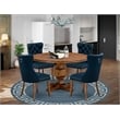East West Furniture Irving 5-Piece Modern Dining Set in Walnut Finish