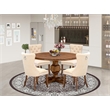 East West Furniture Irving 5-Piece Dining Table Set in Walnut Finish