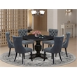 East West Furniture Irving 7-Piece Kitchen Table Set in Black Finish