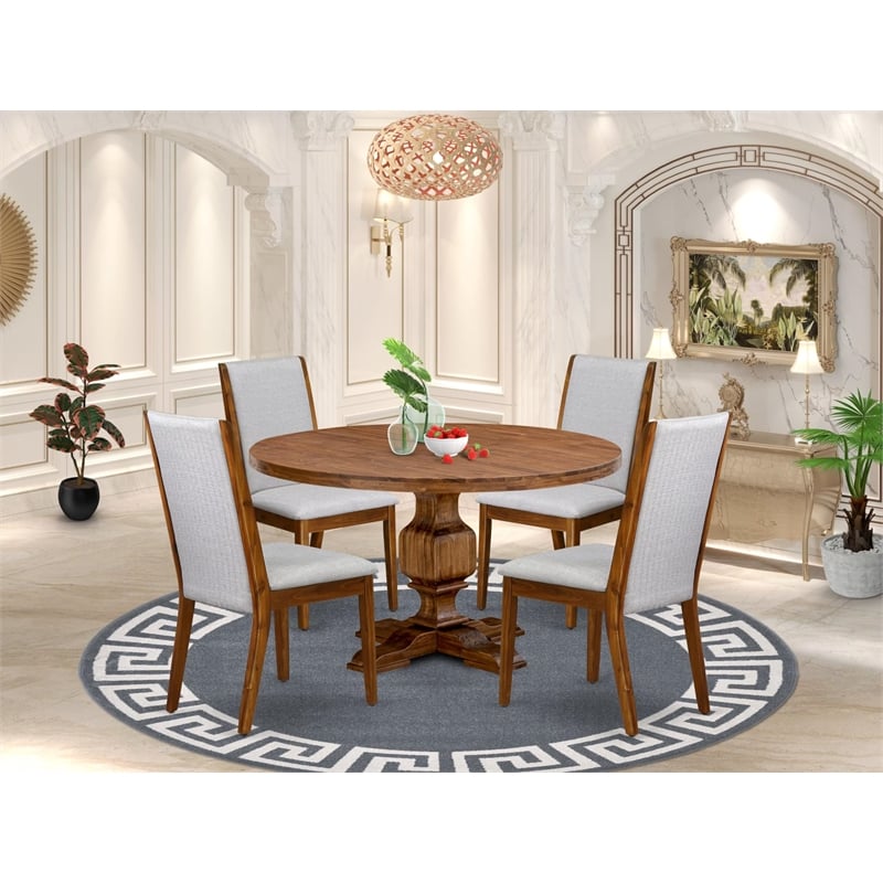 East West Furniture Irving 5-Piece Modern Dining Set in Walnut Finish
